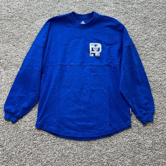 Disney Spirit Jersey Walt Disney World Blue Long Sleeve Shirt XS 100% Cotton - Picture 9 of 9
